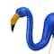 33" Blue Tropical Flamingo Outdoor Lawn Stakes Set